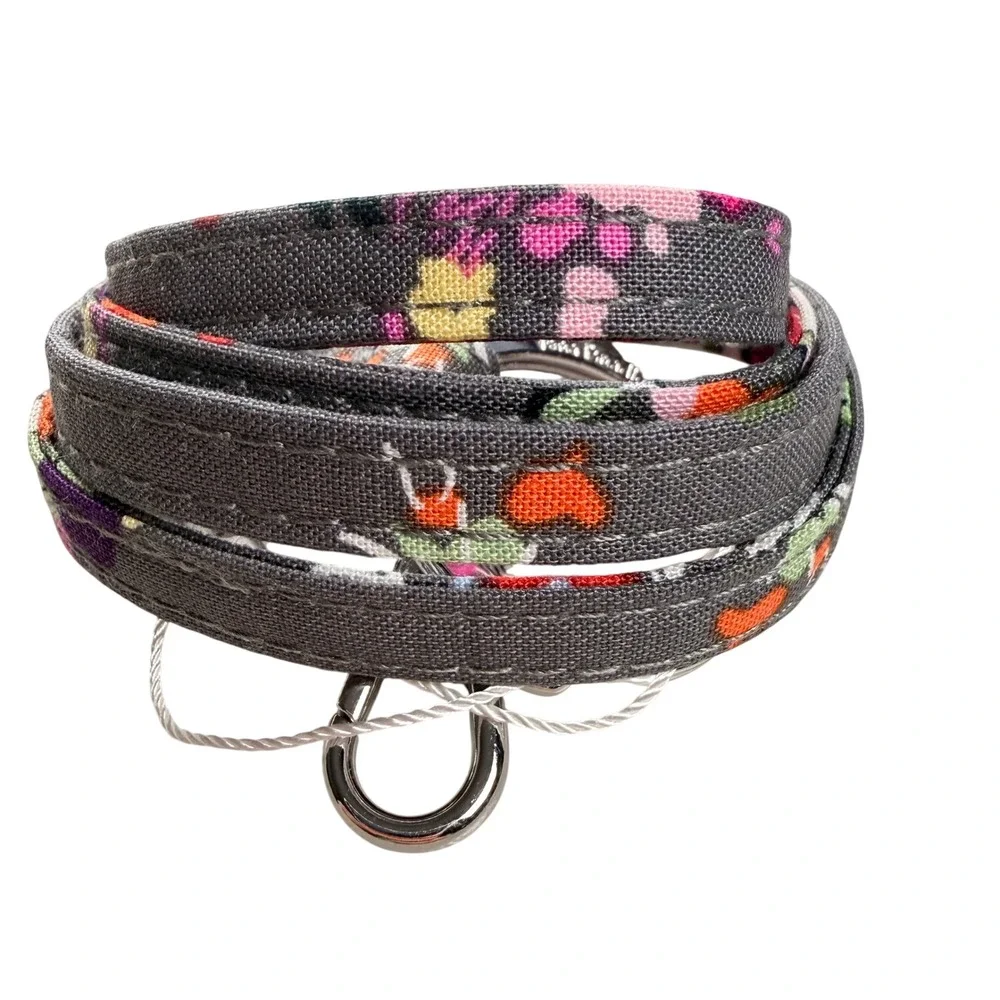 Vera Bradley Hope Blooms Lanyard 18 inch Gray Floral Keychain School Office Gift